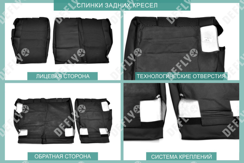 Чехлы на сиденья Mitsubishi ASX/RVR (GA), 2010-2022, экокожа черная/жаккард