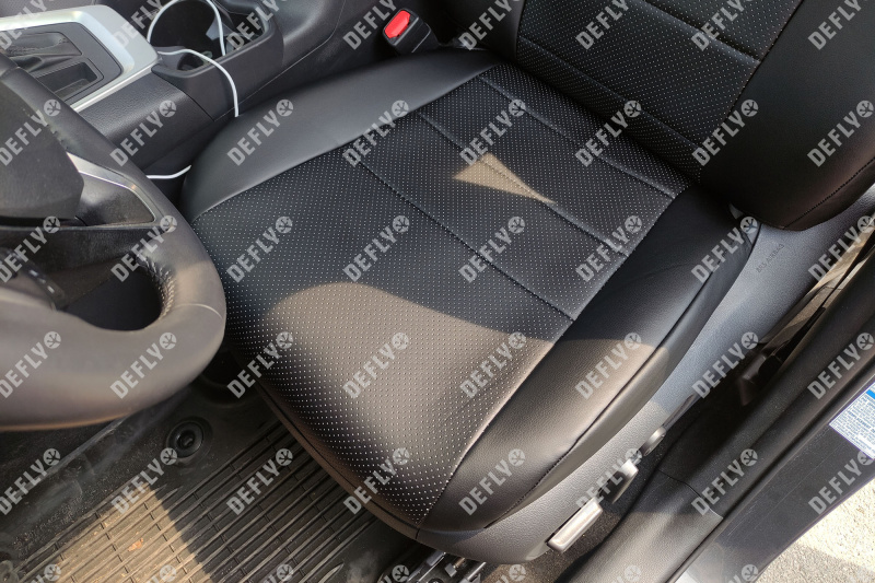 Чехлы на сиденья Toyota RAV4 (XA50), 2018-н.в., экокожа черная