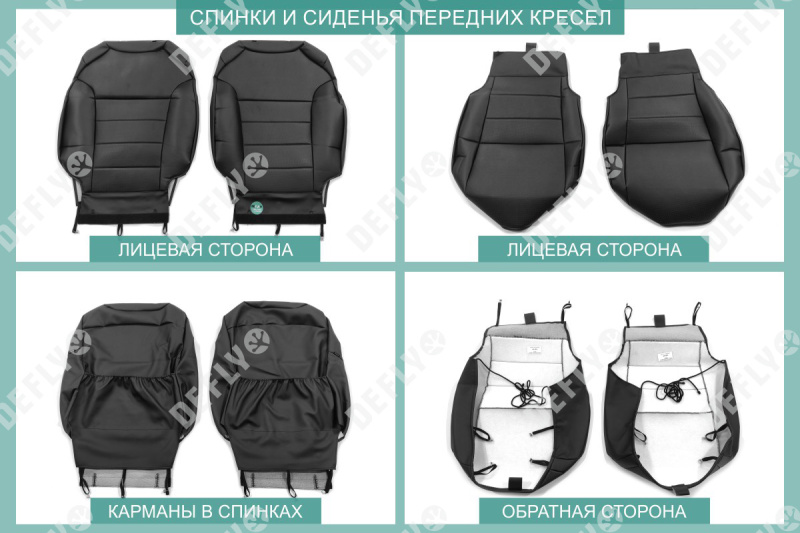 Чехлы на сиденья Toyota RAV4 (XA50), 2018-н.в., экокожа черная
