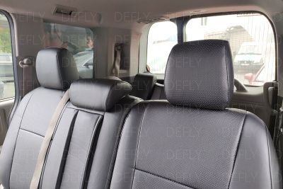 Чехлы на сиденья Honda Stepwgn (RP1-RP5), 2015-2021, 8 мест, вырезы для столиков, экокожа черная