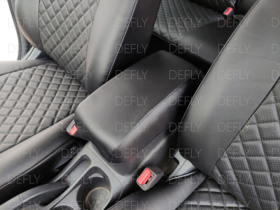 Чехлы на сиденья Mitsubishi ASX/RVR, 2010-2022, Citroen C4 Aircross, 2012-2017, Peugeot 4008, 2012-2015, экокожа черная/ромб перфорация