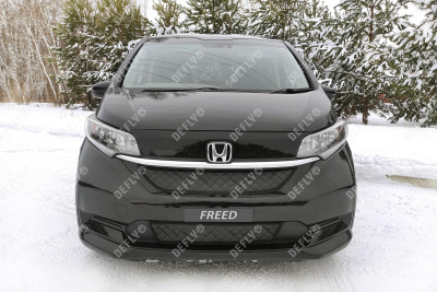 Утеплитель радиатора для Honda Freed (GB5-GB8), 2019-2024, рестайлинг, экокожа черная 