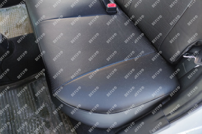 Чехлы на сиденья Toyota Vitz (XP130), 2010-2020, задний ряд 60/40, экокожа черная