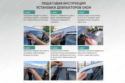 Дефлекторы окон 2D Haval M6, 2021-н.в., комплект 4 шт.