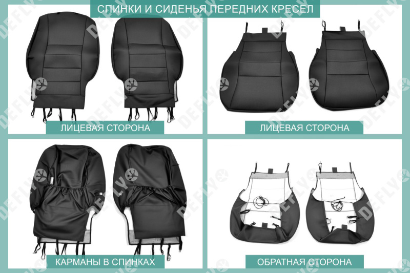 Чехлы на сиденья Toyota Ipsum/Picnic (ACM20), 2001-2009, 7 мест, второй ряд 60/40, экокожа черная