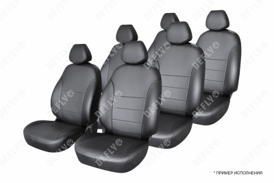 Чехлы на сиденья Toyota Ipsum/Gaia (SXM10), 1996-2004, 7 мест, 3 ряд раздельный, экокожа черная