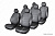 Чехлы на сиденья Toyota Ipsum/Gaia (SXM10), 1996-2004, 7 мест, 3 ряд раздельный, экокожа черная