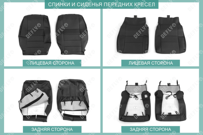 Чехлы на сиденья Toyota Tank/Roomy, Daihatsu Thor, Subaru Justy, 2016-2020, без спинок-столиков, экокожа черная