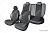 Чехлы на сиденья Toyota Avensis (T250), 2003-2008, cедан, задний ряд 60/40, экокожа черная/замша черная ромб