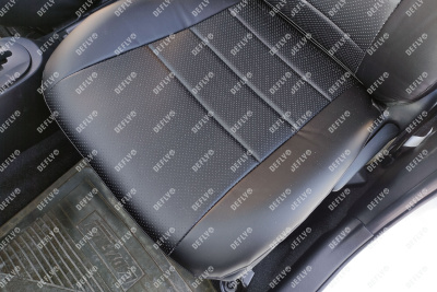 Чехлы на сиденья Toyota Vitz (XP130), 2010-2020, задний ряд 60/40, экокожа черная