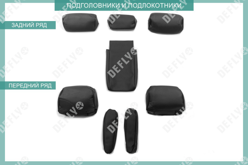 Чехлы на сиденья Toyota Highlander (XU20), 2000-2003, экокожа черная