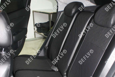 Чехлы на сиденья Kia Rio (FB), 2016-2022, экокожа черная