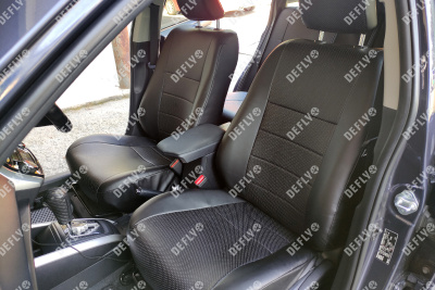 Чехлы на сиденья Toyota Corolla Fielder (E160), 2012-2025, Hybrid, экокожа черная