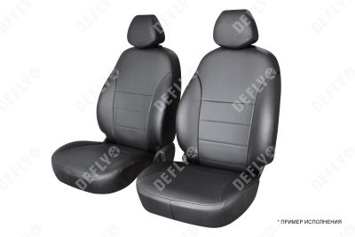 Чехлы на сиденья Kia Rio (FB), 2016-2022, передний ряд, экокожа черная