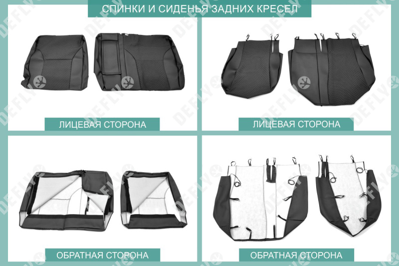 Чехлы на сиденья УАЗ Патриот, 2005-2014, экокожа черная/жаккард