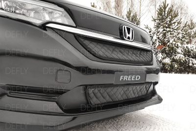 Утеплитель радиатора для Honda Freed (GB5-GB8), 2016-2024, экокожа черная 