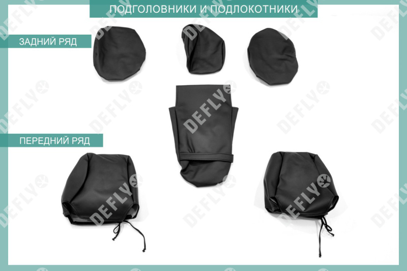 Чехлы на сиденья Ford Focus 3, 2010-2019, комплектация Trend Sport, Titanium, экокожа черная/жаккард 
