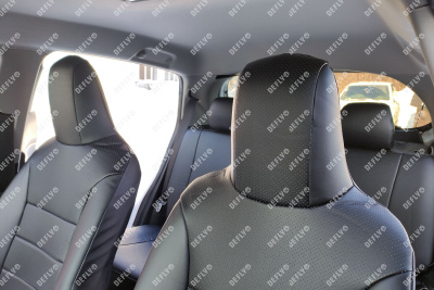 Чехлы на сиденья Toyota Vitz (XP130), 2010-2020, задний ряд 60/40, экокожа черная