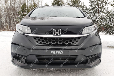 Утеплитель радиатора для Honda Freed (GB5-GB8), 2019-2024, рестайлинг, экокожа черная 