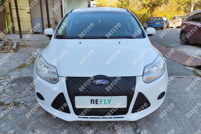 Утеплитель радиатора для Ford Focus, 2010-2015, до рестайлинга, экокожа черная 