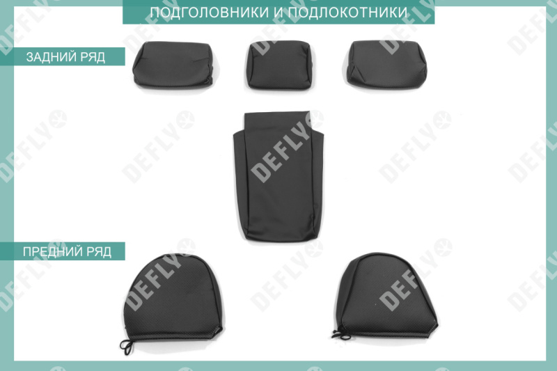 Чехлы на сиденья Toyota Prius (XW20), 2003-2009, правый руль, экокожа черная