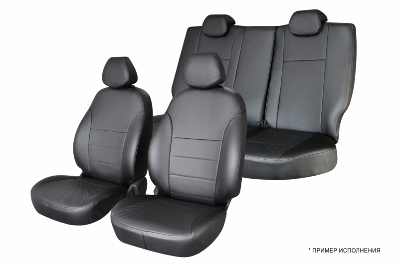 Чехлы на сиденья Volkswagen Jetta (A6), 2010-2019, без подлокотника второго ряда, экокожа черная