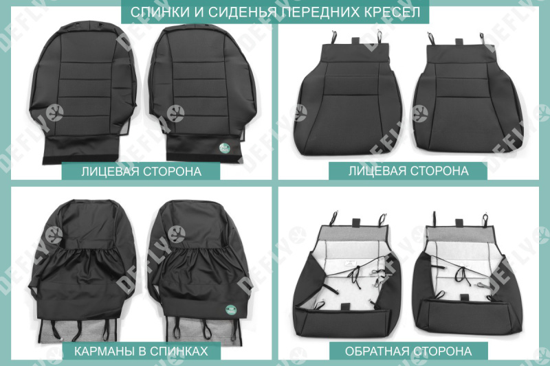 Чехлы на сиденья Toyota Prius (XW20), 2003-2009, правый руль, экокожа черная