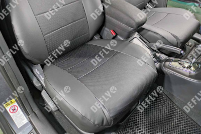 Чехлы на сиденья Toyota Avensis (T250), 2003-2008, cедан, задний ряд 60/40, экокожа черная