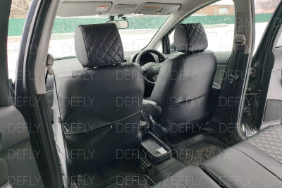 Чехлы на сиденья Toyota Wish (XE10), 2003-2009, 5 мест, экокожа черная/ромб перфорация