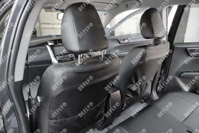 Чехлы на сиденья Toyota Corolla Fielder (E160), 2012-2025, Hybrid, экокожа черная