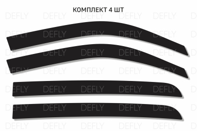 Дефлекторы окон 2D RAM 1500 (DT), 2018-н.в., комплект 4 шт.