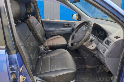 Чехлы на сиденья Toyota Ipsum/Gaia (SXM10), 1996-2004, 7 мест, 3 ряд раздельный, экокожа черная