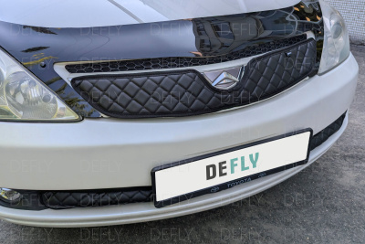 Утеплитель радиатора для Toyota Allion (T240), 2004-2007, рестайлинг, экокожа черная