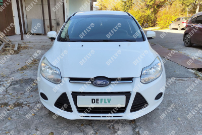 Утеплитель радиатора для Ford Focus, 2010-2015, до рестайлинга, экокожа черная 