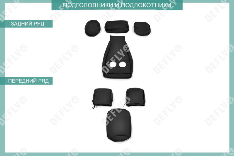 Чехлы на сиденья Toyota Land Cruiser Prado (J150), 2009-2017, Россия, экокожа черная